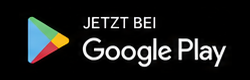 Jetzt bei Google Play: Promotion banner with Google Play logo on black background.